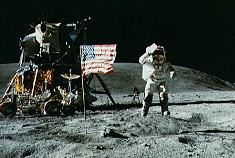 John Young salutes stars and stripes