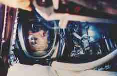 Alan Shepard inside Freedom 7